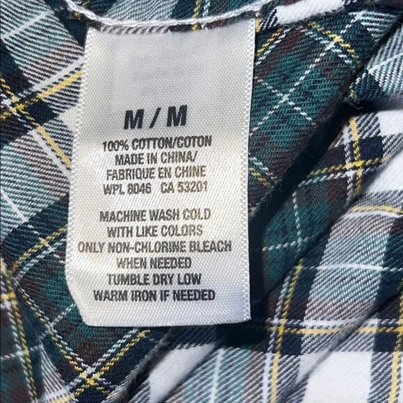 AEROPOSTALE Green and White Scottish Check Plaid Cotton Shirt-M NWT! - Picture 8 of 8